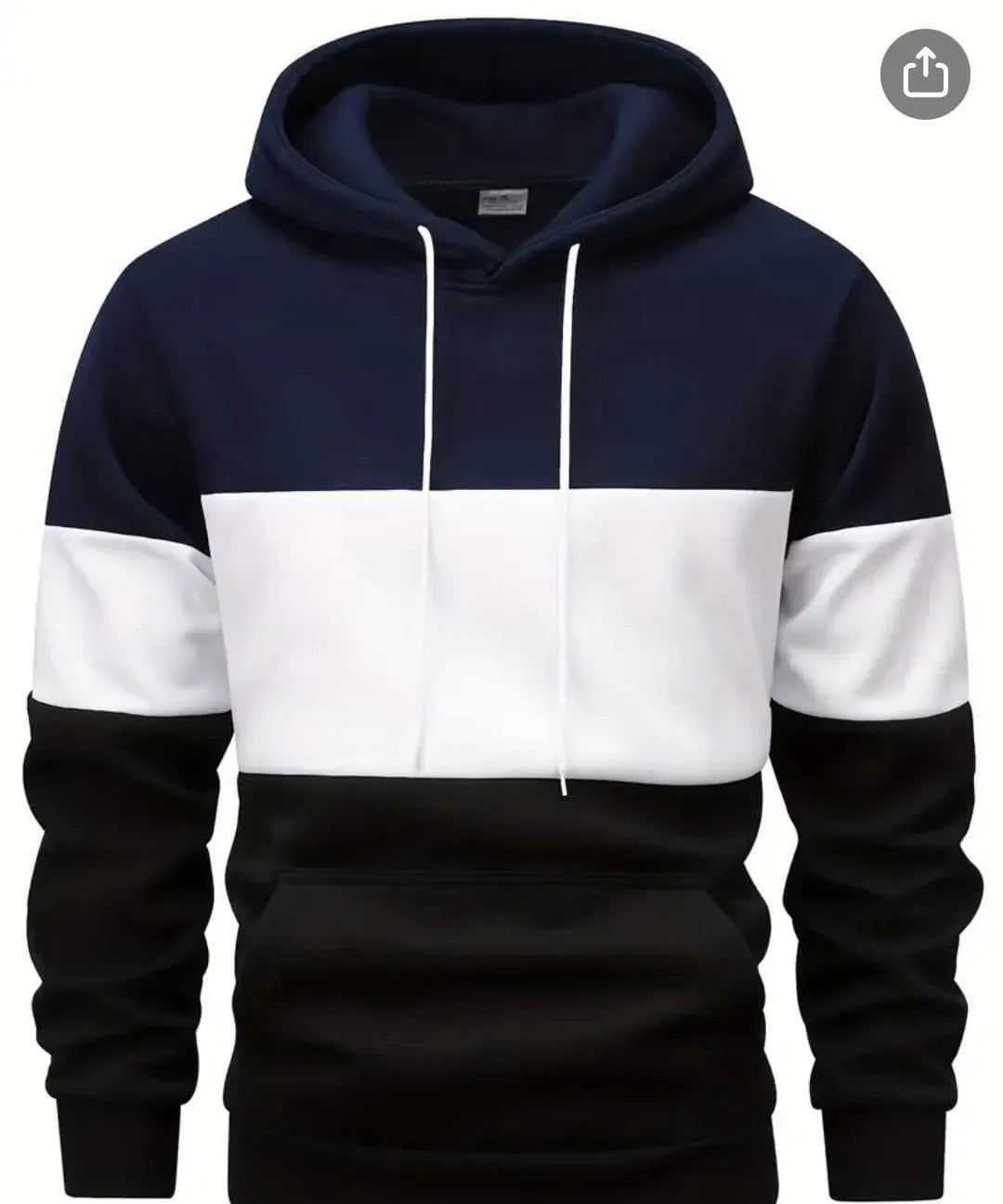 Fleece Plain Hoodie Blue